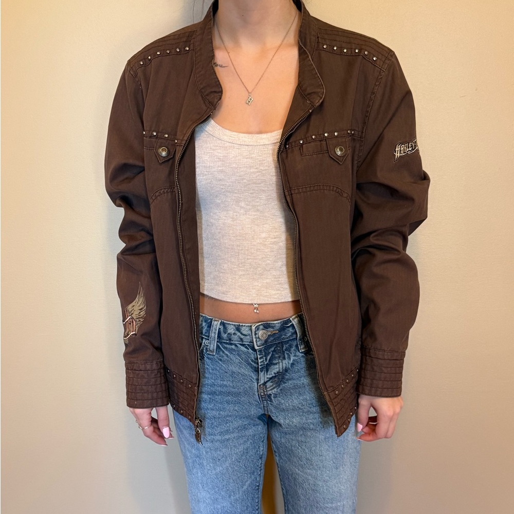 Harley Davidson Jacket With Coordinated Hoodie Ve… - image 3